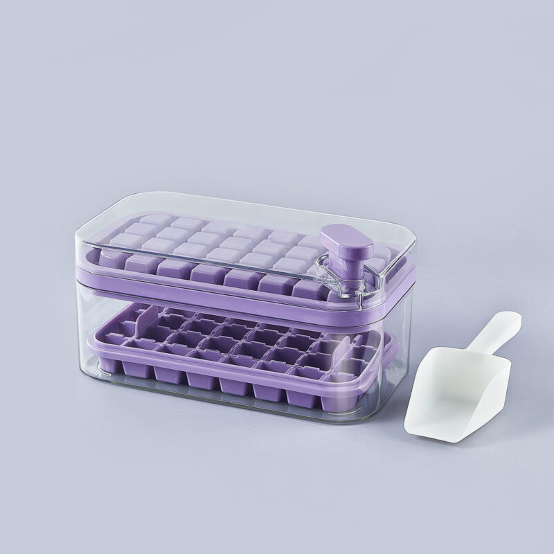 One-button Press Type Ice Mold Box Plastics Ice Cube Maker Ice Tray Mold With Storage Box With Lid Bar Kitchen Accessories - Image 6