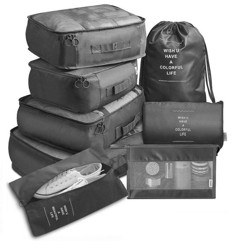 8-piece Set Luggage Divider Bag Travel Storage Clothes Underwear Shoes Organizer Packing Cube Bag - Image 5