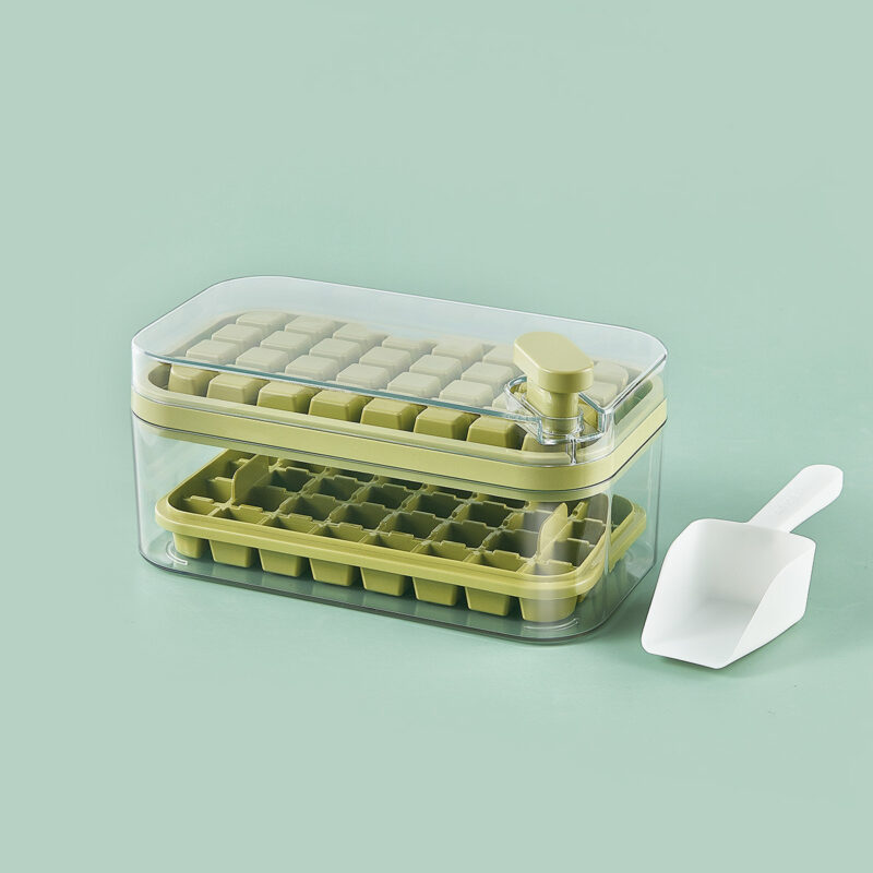 One-button Press Type Ice Mold Box Plastics Ice Cube Maker Ice Tray Mold With Storage Box With Lid Bar Kitchen Accessories - Image 4