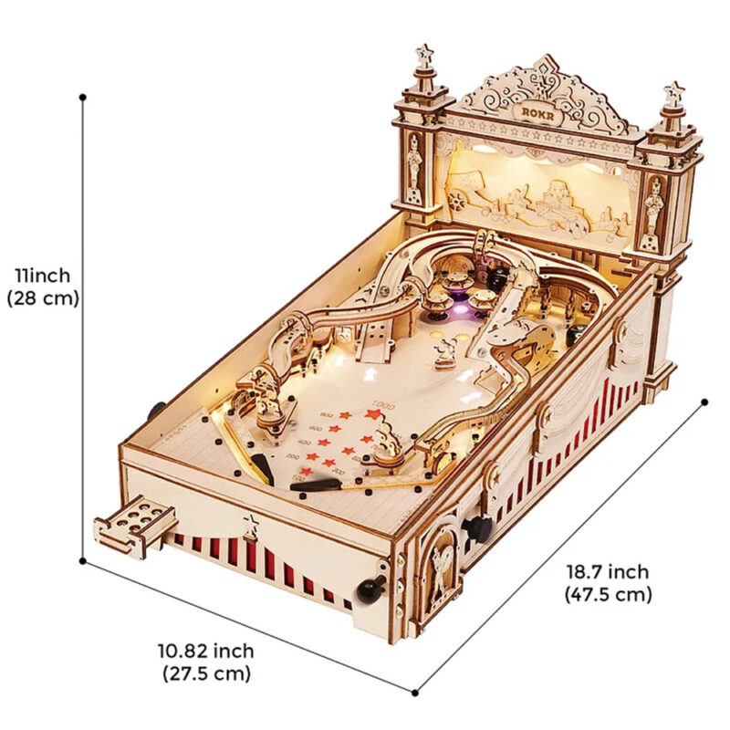 Robotime ROKR DIY Pinball Machine 3D Wooden Puzzle Amusing Table Game EG01 - Image 3