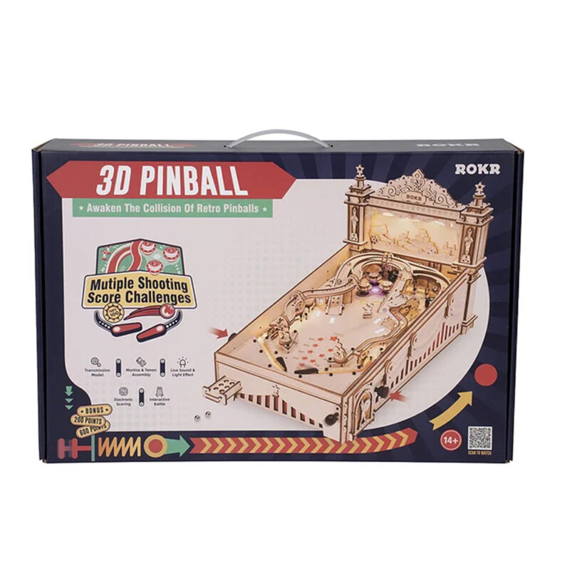 Robotime ROKR DIY Pinball Machine 3D Wooden Puzzle Amusing Table Game EG01 - Image 4