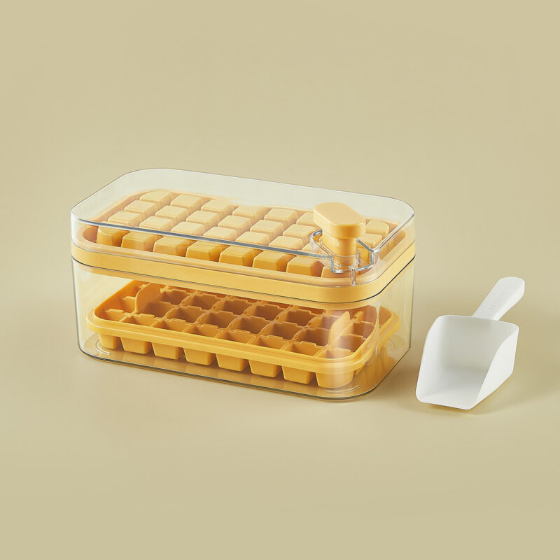 One-button Press Type Ice Mold Box Plastics Ice Cube Maker Ice Tray Mold With Storage Box With Lid Bar Kitchen Accessories - Image 3