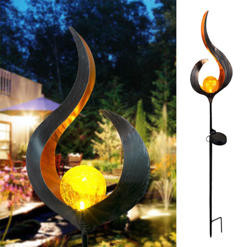 LED Solar Flame Light Metal LED Garden Light Flame Effect Lamp Waterproof Outdoor Lights Landscape Lights Solar Decorative Light - Image 5