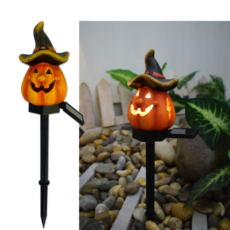 Creative Solar Outdoor Garden Halloween Pumpkin Lantern Resin Handicrafts Garden Festival Atmosphere Decorative Insert Light - Image 6