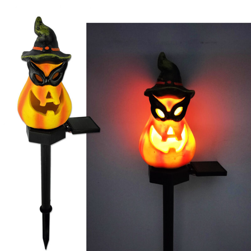 Creative Solar Outdoor Garden Halloween Pumpkin Lantern Resin Handicrafts Garden Festival Atmosphere Decorative Insert Light - Image 3