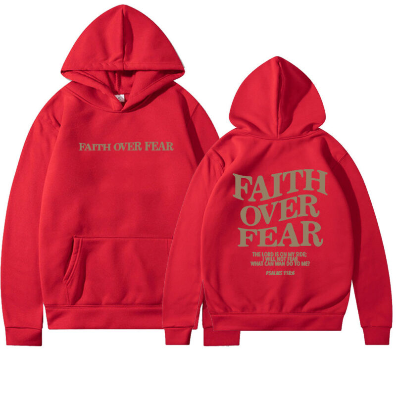 Faith Over Fear Christian Hoodie Christian Sweatshirt Jesus Hoodie Trendy Hoodie Bible Verse Shirt Unisex Aesthetic Clothes - Image 10