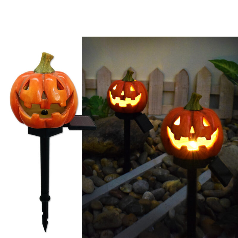 Creative Solar Outdoor Garden Halloween Pumpkin Lantern Resin Handicrafts Garden Festival Atmosphere Decorative Insert Light - Image 5