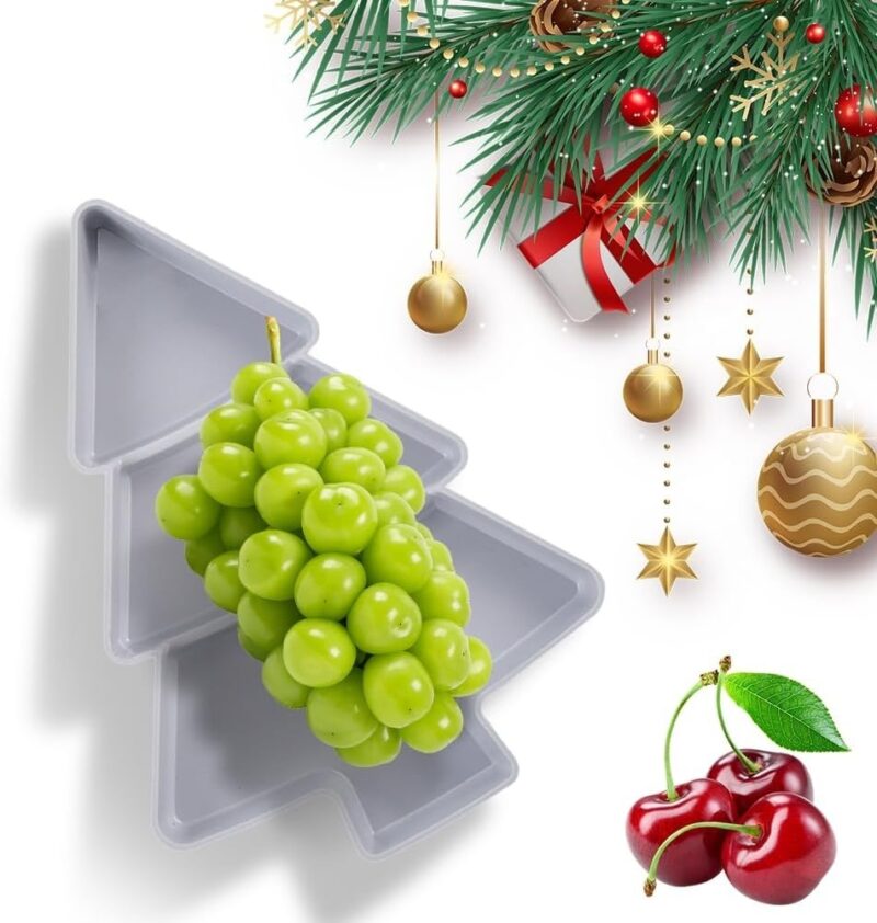 Christmas Tree Shaped Fruit Platter Creative Plates Storage Box Dried Fruit Snack Plates Divided Candy Dessert Plate Container - Image 4