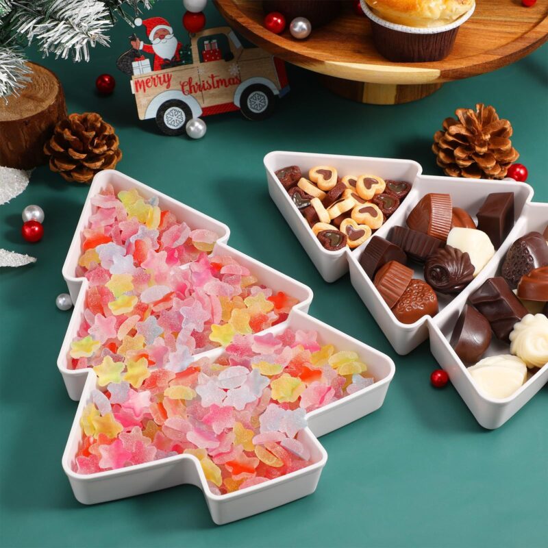 Christmas Tree Shaped Fruit Platter Creative Plates Storage Box Dried Fruit Snack Plates Divided Candy Dessert Plate Container - Image 3