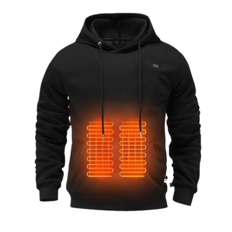 Men's USB Heating Brushed Hoody Warm - Image 3