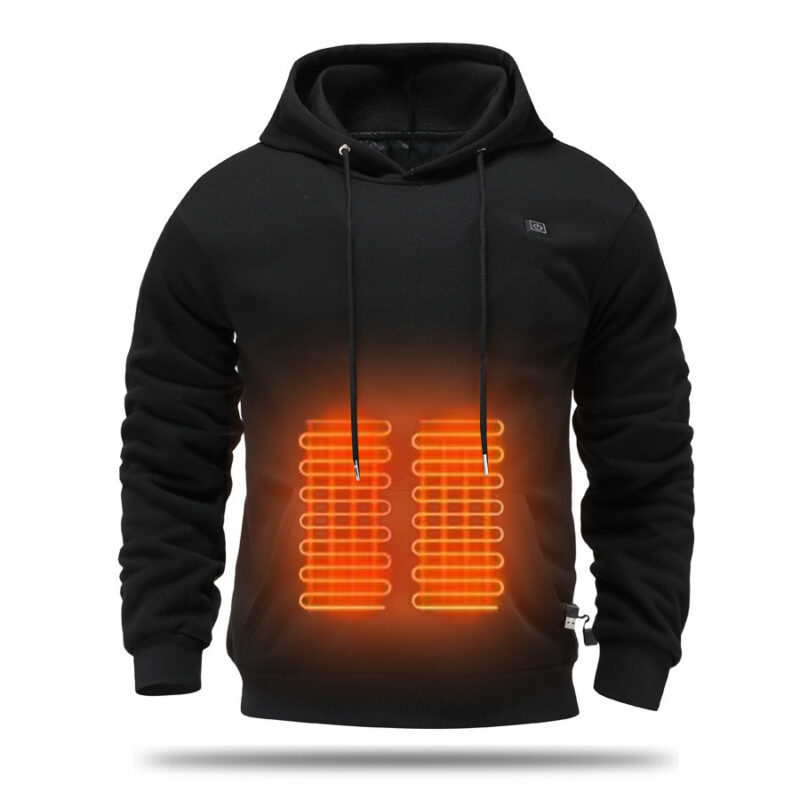 Men's USB Heating Brushed Hoody Warm - Image 4