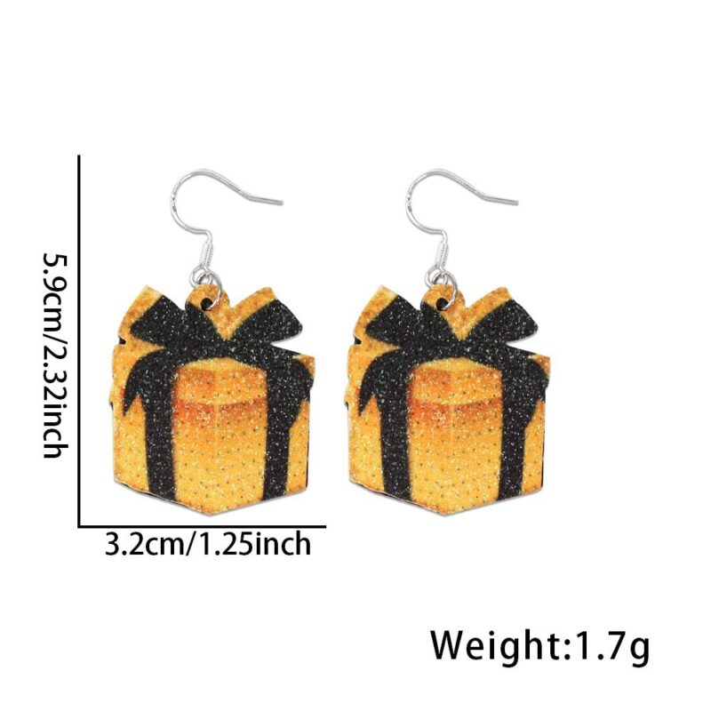 Black Gold Earrings Glitter XINGX Fireworks New Year Event Earrings - Image 2