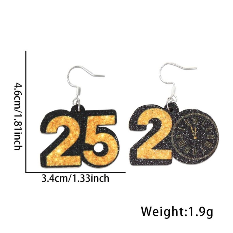 Black Gold Earrings Glitter XINGX Fireworks New Year Event Earrings - Image 7