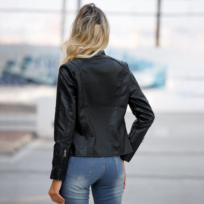 European And American Women's Leather Jackets - Image 4