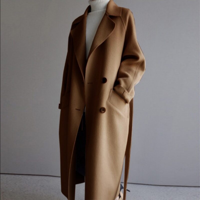 Womens Lapel Cashmere coat - Image 3