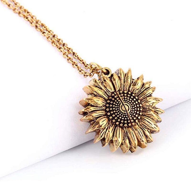 You Are My Sunshine Sunflower Necklace Women Men - Image 4