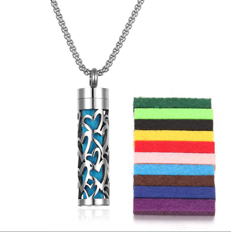 Aromatherapy Pendant Perfume Bottle Essential Oil Titanium Steel - Image 8