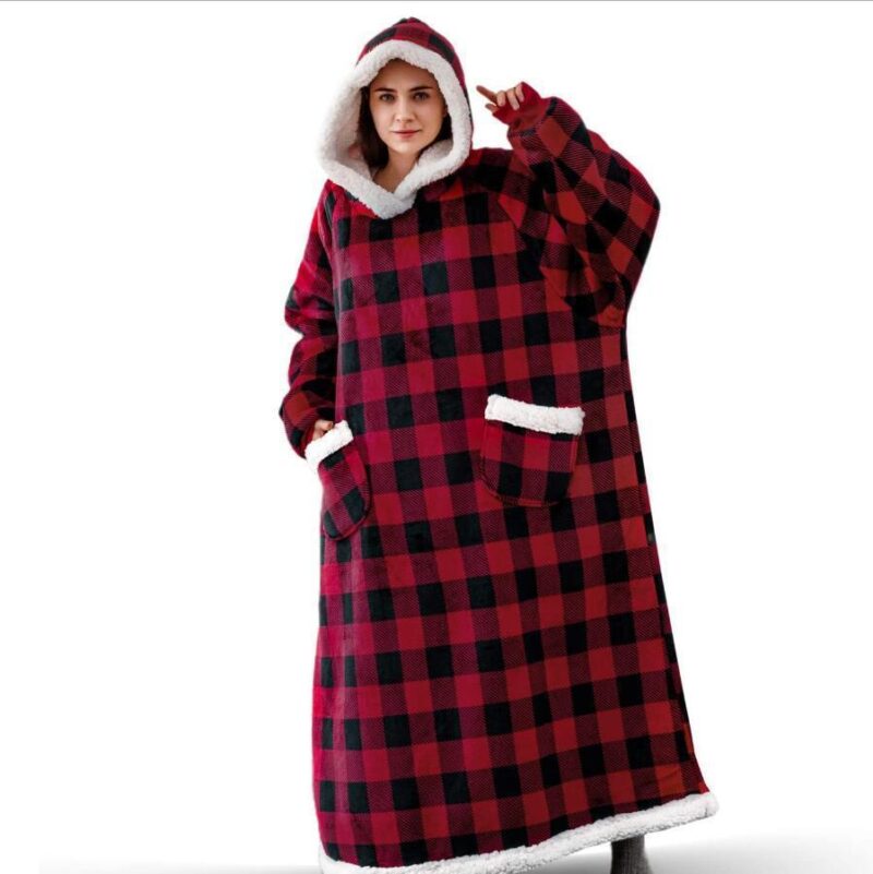 Winter TV Hoodie Blanket Winter Warm Home Clothes Women Men Oversized Pullover With Pockets - Image 2