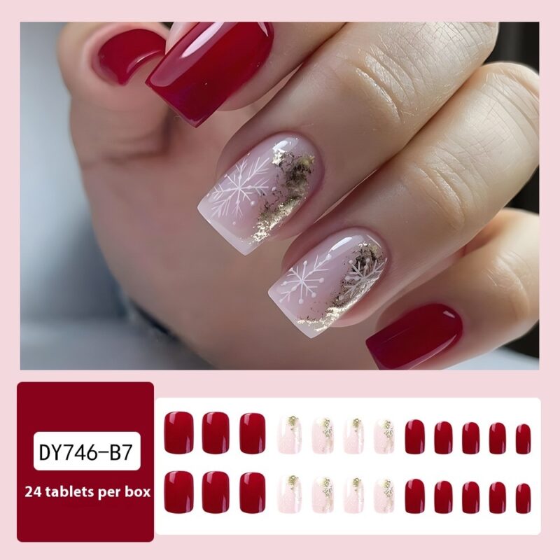 Christmas Jelly Glue Nail Sticker Wear Fake Nails - Image 3