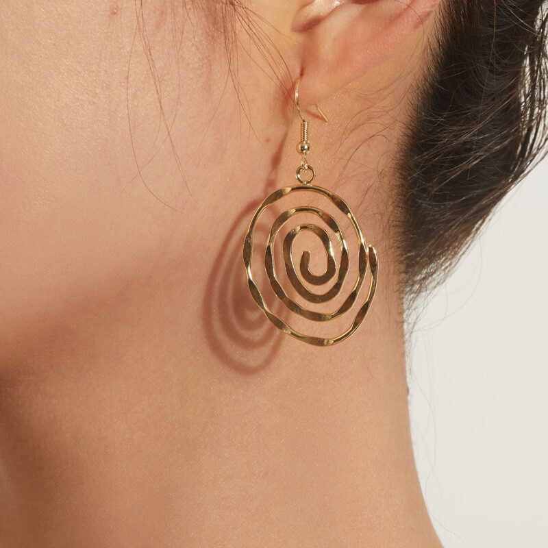Creative hollow circular vortex earrings for women