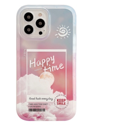 Gradient Transparent Color Cloud Letter 13 12 11  Pro Pro Max Mobile Phone Case - The little sun, iphoneX/XS