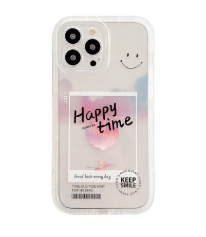 Gradient Transparent Color Cloud Letter 13 12 11  Pro Pro Max Mobile Phone Case - Little smiley, iPhone11pro max