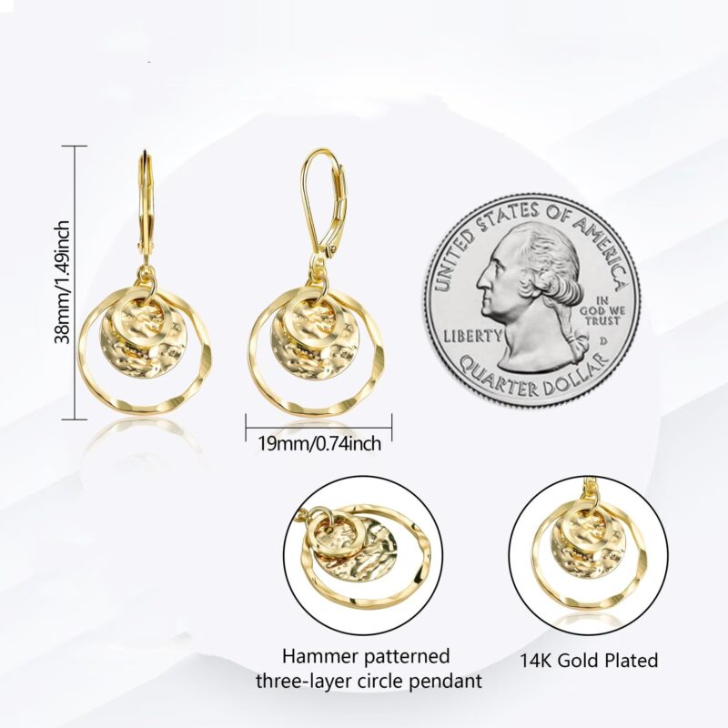 Brass Irregular Wafer Ring Ear Clip - Image 5