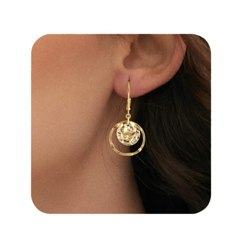 Brass Irregular Wafer Ring Ear Clip - Image 2