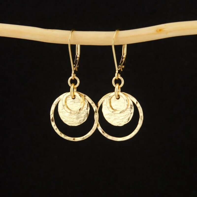 Brass Irregular Wafer Ring Ear Clip - Image 7
