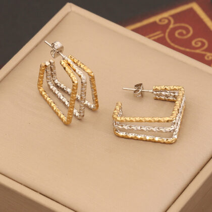 Personalized Linear Stainless Steel Earrings - Style 4