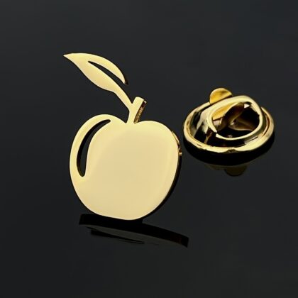 Little Lion Coffee Cup Apple Shape Badge Suit Accessories Creative Men's Brooch - Apple Gold