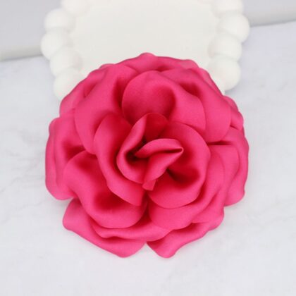 Elegant Business Suit Accessories Big Flower Sweater Brooch - Rose Red, Brooch Clasp