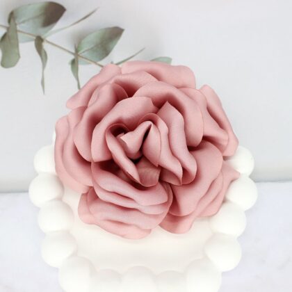Elegant Business Suit Accessories Big Flower Sweater Brooch - Cameo Brown, Buckle