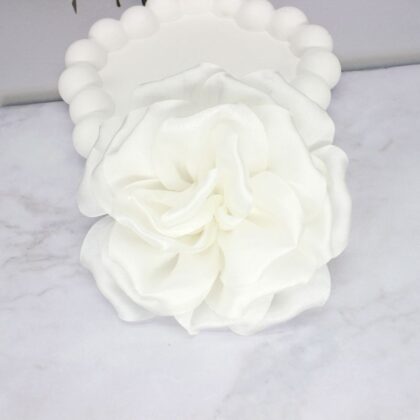 Elegant Business Suit Accessories Big Flower Sweater Brooch - White, Buckle