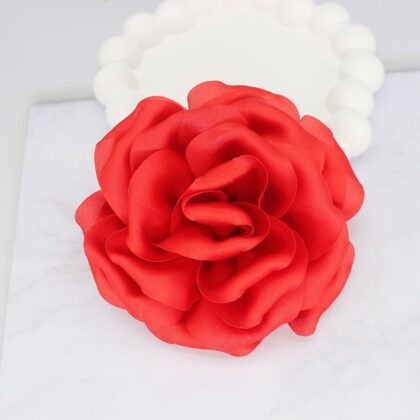 Elegant Business Suit Accessories Big Flower Sweater Brooch - Bright Red, Buckle
