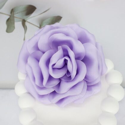 Elegant Business Suit Accessories Big Flower Sweater Brooch - Light Purple, Linear Pin