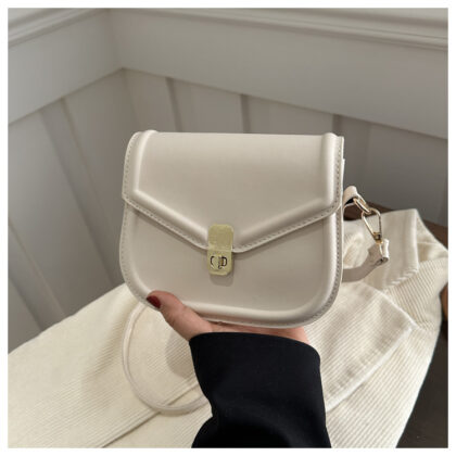 Niche Texture Shoulder Messenger Bag - White