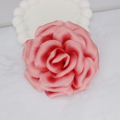 Elegant Business Suit Accessories Big Flower Sweater Brooch - Light Watermelon Red, Linear Pin
