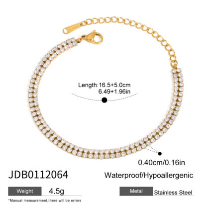 Women's Stainless Steel Zircon Twin Bracelet - JDB0112064