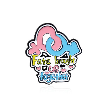 Fashion Retro Alphabet Ribbon Film Smoking The Skating Shoes Lucky Couple Key Creative Brooch - CC2430