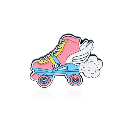 Fashion Retro Alphabet Ribbon Film Smoking The Skating Shoes Lucky Couple Key Creative Brooch - CC2433