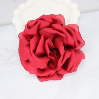 Elegant Business Suit Accessories Big Flower Sweater Brooch - Wine Red, Linear Pin