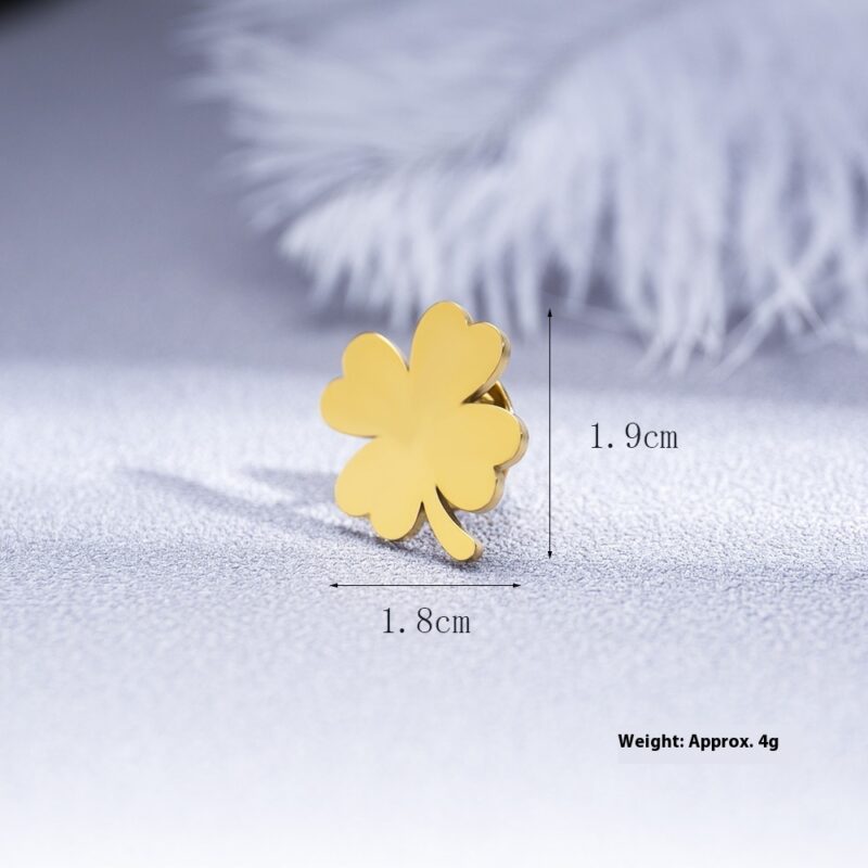Fashion Four-leaf Clover Men's Suit Brooch Women Evening Dresses Badge Brooch - Image 2