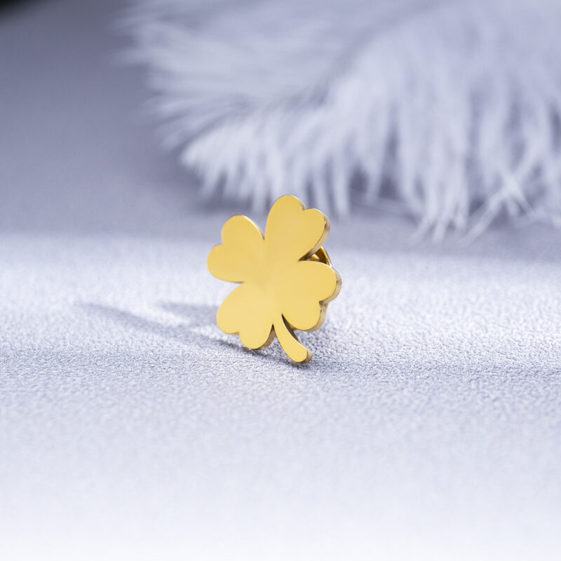 Fashion Four-leaf Clover Men's Suit Brooch Women Evening Dresses Badge Brooch - Image 4