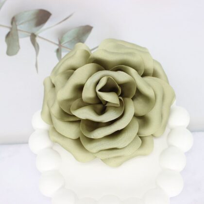 Elegant Business Suit Accessories Big Flower Sweater Brooch - Gray Green, Brooch Clasp
