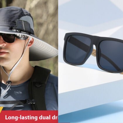 Outdoor Wide Brim Sun Hat With Solar Fan Wide Brim Solar Fan Outdoor Fishing Hat Solar USB Charging Solar Powered Hat Adjustable - Set3, Adjustable