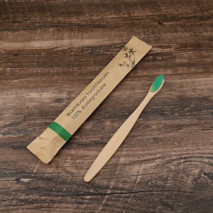 10Pcs Colorful Toothbrush Natural Bamboo Tooth Brush Set Soft Bristle Charcoal Teeth Eco Bamboo Toothbrushes Dental Oral Care - Green, 1PCS