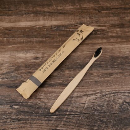 10Pcs Colorful Toothbrush Natural Bamboo Tooth Brush Set Soft Bristle Charcoal Teeth Eco Bamboo Toothbrushes Dental Oral Care - Grey, 1PCS