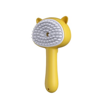 Hair Cleaning Brush With Mist Multifunctional Cat Grooming Brush Rechargeable Self Cleaning Slicker Brush For Pets Dogs & Catsb Pet Products - Yellow, 18x9.5x5cm