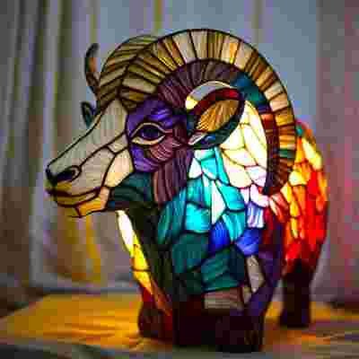 3D Colored Animal Light Desk Lamp Animal Series Decorative Night Light Animal Elephant Owl Cat Vintage Table Lamp Home Decoration - Sheep, Small Size 15cm